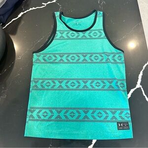 Under Armour Turquoise and Black Patterned Tank